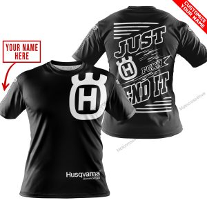 PREMIUM JUST FCKN GONNA SEND IT – CUSTOM NAME – HUSQVARNA - BLACK - T-SHIRT
