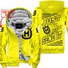 PREMIUM JUST FCKN GONNA SEND IT – CUSTOM NAME – HUSQVARNA - YELLOW - FLEECE ZIP HOODIE