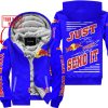 PREMIUM JUST FCKN GONNA SEND IT – CUSTOM NAME – RED BULL – BLUE - FLEECE ZIP HOODIE