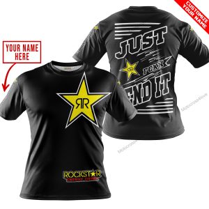 PREMIUM JUST FCKN GONNA SEND IT – CUSTOM NAME – ROCKSTAR - BLACK - T-SHIRT