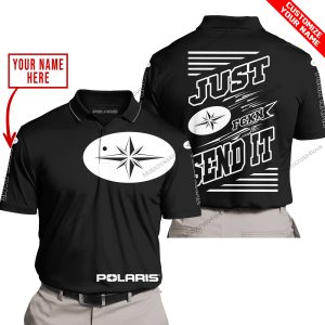PREMIUM JUST FCKN GONNA SEND IT – CUSTOM NAME – POLARIS - BLACK - POLO SHIRT