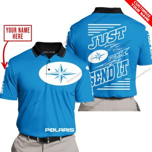 PREMIUM JUST FCKN GONNA SEND IT – CUSTOM NAME – POLARIS - BLUE - POLO SHIRT