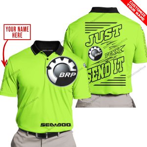 PREMIUM JUST FCKN GONNA SEND IT – CUSTOM NAME – SEA DOO - GREEN 1 - POLO SHIRT
