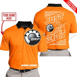 PREMIUM JUST FCKN GONNA SEND IT – CUSTOM NAME – SEA DOO - ORANGE - POLO SHIRT