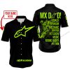 MX DAD - PERSONALISED GIFTS FOR CHILDREN & ADULTS - ALPINESTARS - NEON - BUTTON SHIRT