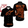 MX DAD - PERSONALISED GIFTS FOR CHILDREN & ADULTS - ALPINESTARS - ORANGE - BUTTON SHIRT