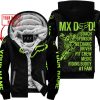 MX DAD - PERSONALISED GIFTS FOR CHILDREN & ADULTS - FOX RACING - GREEN 1 BLACK - FLEECE ZIP HOODIE