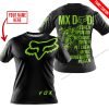 MX DAD - PERSONALISED GIFTS FOR CHILDREN & ADULTS - FOX RACING - GREEN 1 BLACK - T-SHIRT