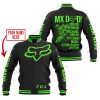 MX DAD - PERSONALISED GIFTS FOR CHILDREN & ADULTS - FOX RACING - GREEN BLACK - BASEBALL JACKET