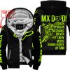 MX DAD - PERSONALISED GIFTS FOR CHILDREN & ADULTS - FOX RACING - NEON BLACK - FLEECE ZIP HOODIE