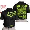 MX DAD - PERSONALISED GIFTS FOR CHILDREN & ADULTS - FOX RACING - NEON BLACK - POLO SHIRT
