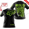 MX DAD - PERSONALISED GIFTS FOR CHILDREN & ADULTS - FOX RACING - NEON BLACK - T-SHIRT