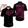 MX DAD - PERSONALISED GIFTS FOR CHILDREN & ADULTS - FOX RACING - PINK 1 BLACK - BUTTON SHIRT