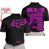 MX DAD - PERSONALISED GIFTS FOR CHILDREN & ADULTS - FOX RACING - PINK BLACK - POLO SHIRT