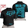 MX DAD - PERSONALISED GIFTS FOR CHILDREN & ADULTS - FOX RACING - SKY BLUE - POLO SHIRT
