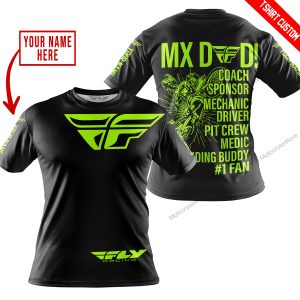 MX DAD - PERSONALISED GIFTS FOR CHILDREN & ADULTS - FLY RACING - NEON - T-SHIRT