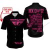 MX DAD - PERSONALISED GIFTS FOR CHILDREN & ADULTS - FLY RACING - PINK 1 - BUTTON SHIRT