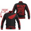 MX DAD - PERSONALISED GIFTS FOR CHILDREN & ADULTS - HONDA -BLACK RED - BASEBALL JACKET