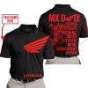 MX DAD - PERSONALISED GIFTS FOR CHILDREN & ADULTS - HONDA -BLACK RED - POLO SHIRT