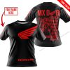 MX DAD - PERSONALISED GIFTS FOR CHILDREN & ADULTS - HONDA -BLACK RED - T-SHIRT