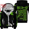 MX DAD - PERSONALISED GIFTS FOR CHILDREN & ADULTS - KAWASAKI - BLACK GREEN- FLEECE ZIP HOODIE