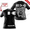 MX DAD - PERSONALISED GIFTS FOR CHILDREN & ADULTS - KAWASAKI - BLACK WHITE - T-SHIRT