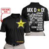 MX DAD - PERSONALISED GIFTS FOR CHILDREN & ADULTS - ROCKSTAR - BLACK WHITE - POLO SHIRT