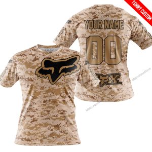 LIMITED EDITION PRODUCTS  - US MARINE - FOX RACING - CUSTOM NAME - T-SHIRT