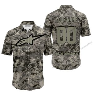 LIMITED EDITION PRODUCTS  - US ARMY - ALPINESTARS RACING - CUSTOM NAME - BUTTON SHIRT