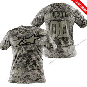 LIMITED EDITION PRODUCTS  - US ARMY - ALPINESTARS RACING - CUSTOM NAME - T-SHIRT