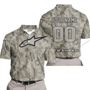 LIMITED EDITION PRODUCTS  - US ARMY V2 - ALPINESTARS RACING - CUSTOM NAME - POLO SHIRT