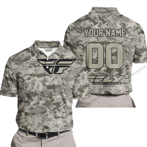 LIMITED EDITION PRODUCTS  - US ARMY - FLY RACING - CUSTOM NAME - POLO SHIRT