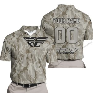 LIMITED EDITION PRODUCTS  - US ARMY V2 - FLY RACING - CUSTOM NAME -POLO SHIRT