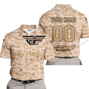 LIMITED EDITION PRODUCTS  - US MARINE - FLY RACING - CUSTOM NAME - POLO SHIRT