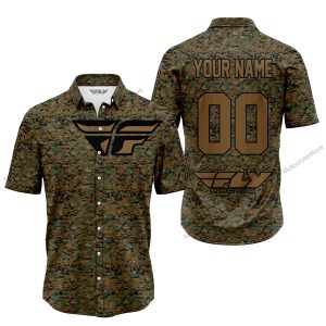 LIMITED EDITION PRODUCTS  - US MARINE V1 - FLY RACING - CUSTOM NAME - BUTTON SHIRT