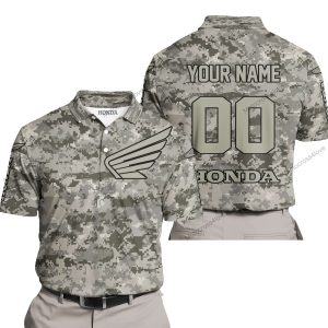 LIMITED EDITION PRODUCTS  - US ARMY - HONDA RACING - CUSTOM NAME - POLO SHIRT