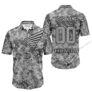 LIMITED EDITION PRODUCTS  - US ARMY V1 - HONDA RACING - CUSTOM NAME - BUTTON SHIRT