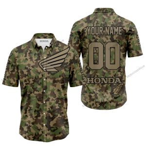LIMITED EDITION PRODUCTS  - US ARMY V3 - HONDA RACING - CUSTOM NAME - BUTTON SHIRT