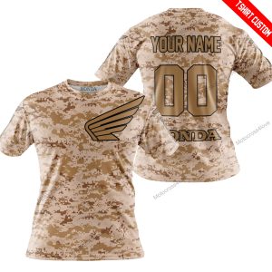 LIMITED EDITION PRODUCTS  - US MARINE - HONDA RACING - CUSTOM NAME - T-SHIRT