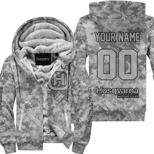 LIMITED EDITION PRODUCTS - US ARMY V1 - HUSQVARNA RACING - CUSTOM NAME - FLEECE ZIP HOODIE