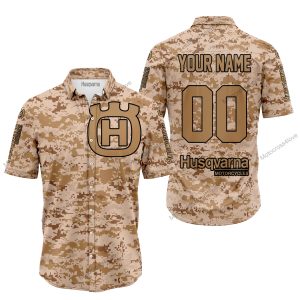 LIMITED EDITION PRODUCTS - US MARINE - HUSQVARNA RACING - CUSTOM NAME - BUTTON SHIRT