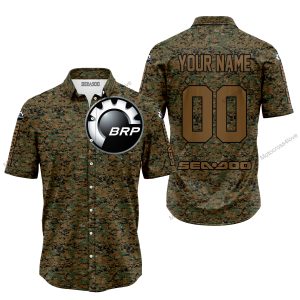 LIMITED EDITION PRODUCTS  - US MARINE V1 - SEA DOO RACING - CUSTOM NAME - BUTTON SHIRT