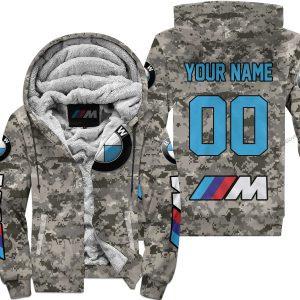 LIMITED EDITION PRODUCTS - US ARMY - BMW RACING V1 - CUSTOM NAME - FLEECE ZIP HOODIE