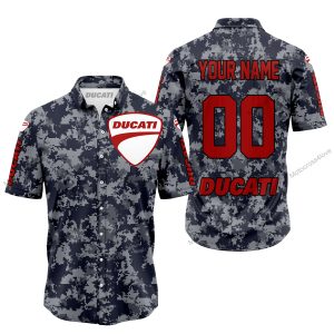 LIMITED EDITION PRODUCTS - US NAVY - DUCATI RACING V1 - CUSTOM NAME - BUTTON SHIRT