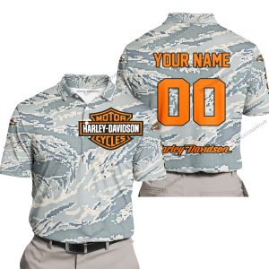 LIMITED EDITION PRODUCTS - US AIR PORCE - HARLEY DAVIDSON RACING V1 - CUSTOM NAME - POLO SHIRT