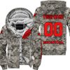 LIMITED EDITION PRODUCTS - US ARMY - HONDA RACING V1 - CUSTOM NAME - FLEECE ZIP HOODIE