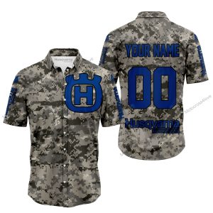 LIMITED EDITION PRODUCTS - US ARMY - HUSQVARNA RACING V1 - CUSTOM NAME -BUTTON SHIRT