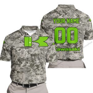 LIMITED EDITION PRODUCTS - US ARMY - KAWASAKI RACING V1 - CUSTOM NAME - POLO SHIRT