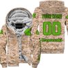 LIMITED EDITION PRODUCTS - US MARINE - KAWASAKI RACING V1 - CUSTOM NAME - FLEECE ZIP HOODIE