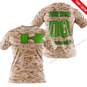 LIMITED EDITION PRODUCTS - US MARINE - KAWASAKI RACING V1 - CUSTOM NAME - T-SHIRT